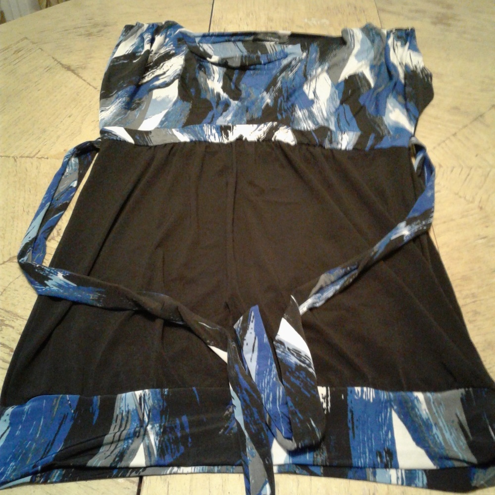 Sexy Blue/Black Midi Dress